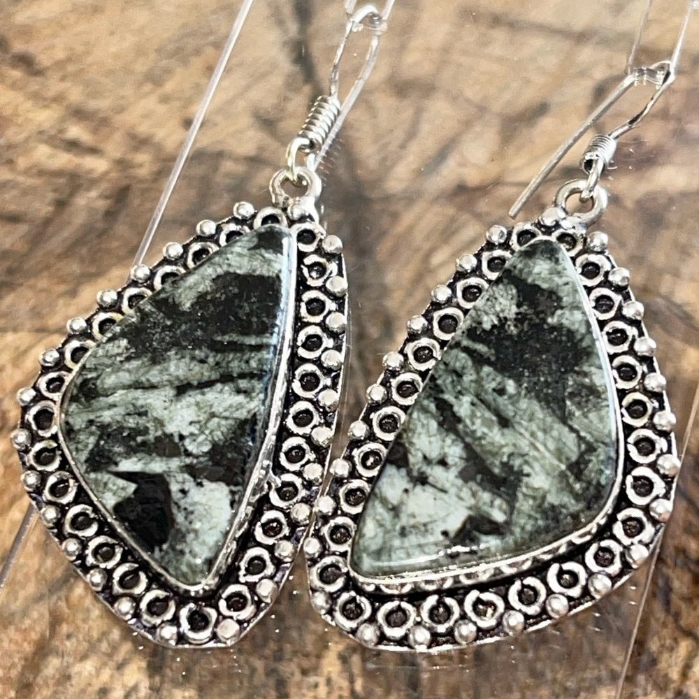 Seraphinite Earrings 2”